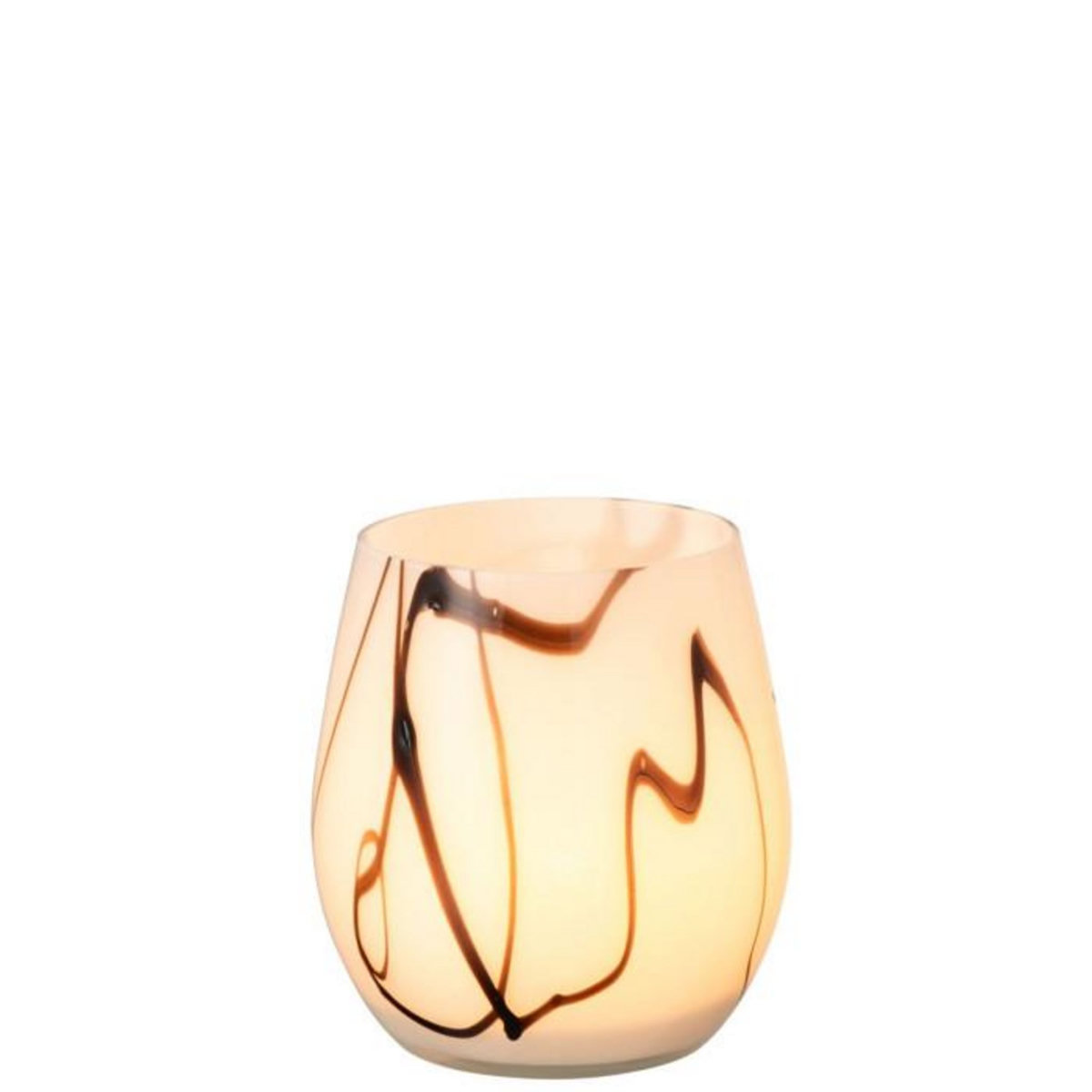 Paris Prix Photophore en Verre  Effet Fumé  14cm Blanc