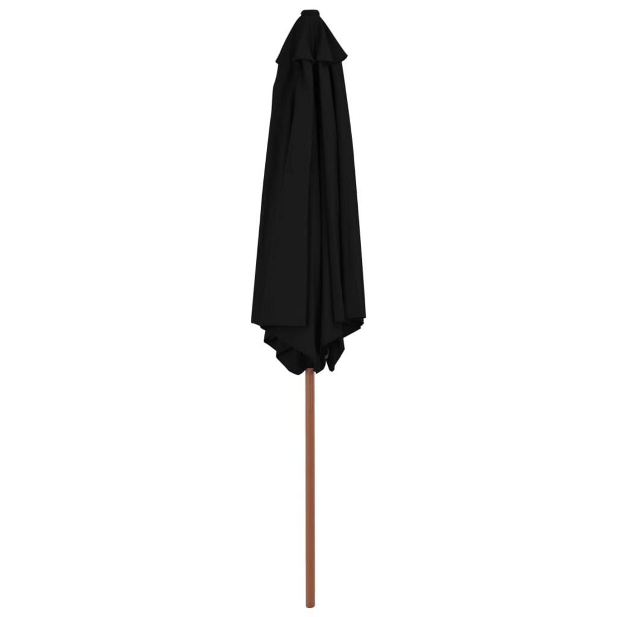 VIDAXL Parasol de jardin avec mat en bois noir 270 cm