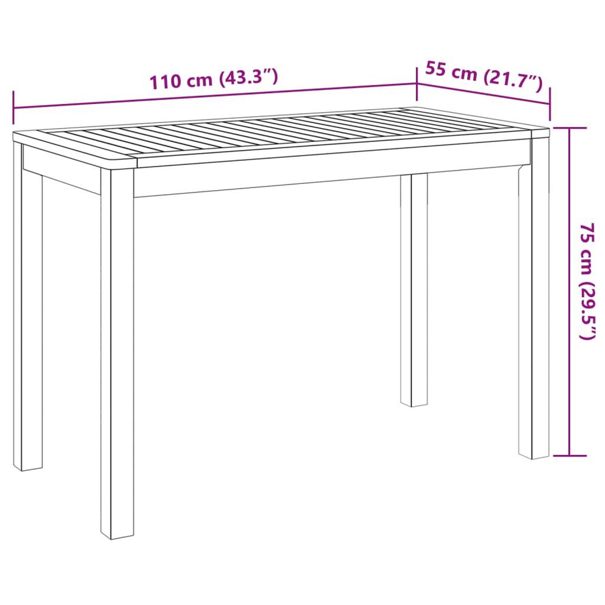 Voir la diapositive 6 : VIDAXL Ensemble a manger de jardin 3 pcs Bois d'acacia solide