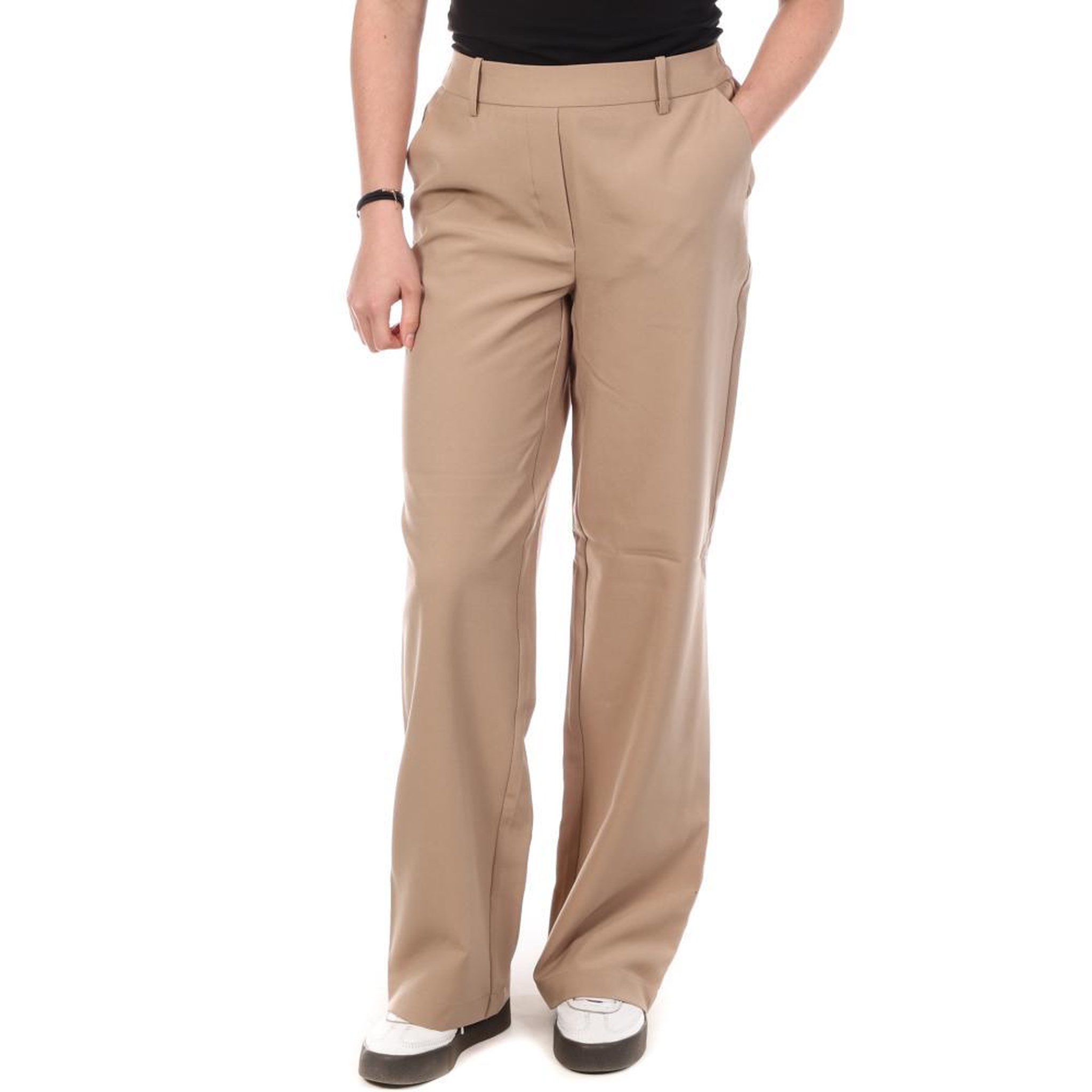 Vero Moda Pantalon Straight Beige Femme Vero Moda Barba. Coloris disponibles : Beige