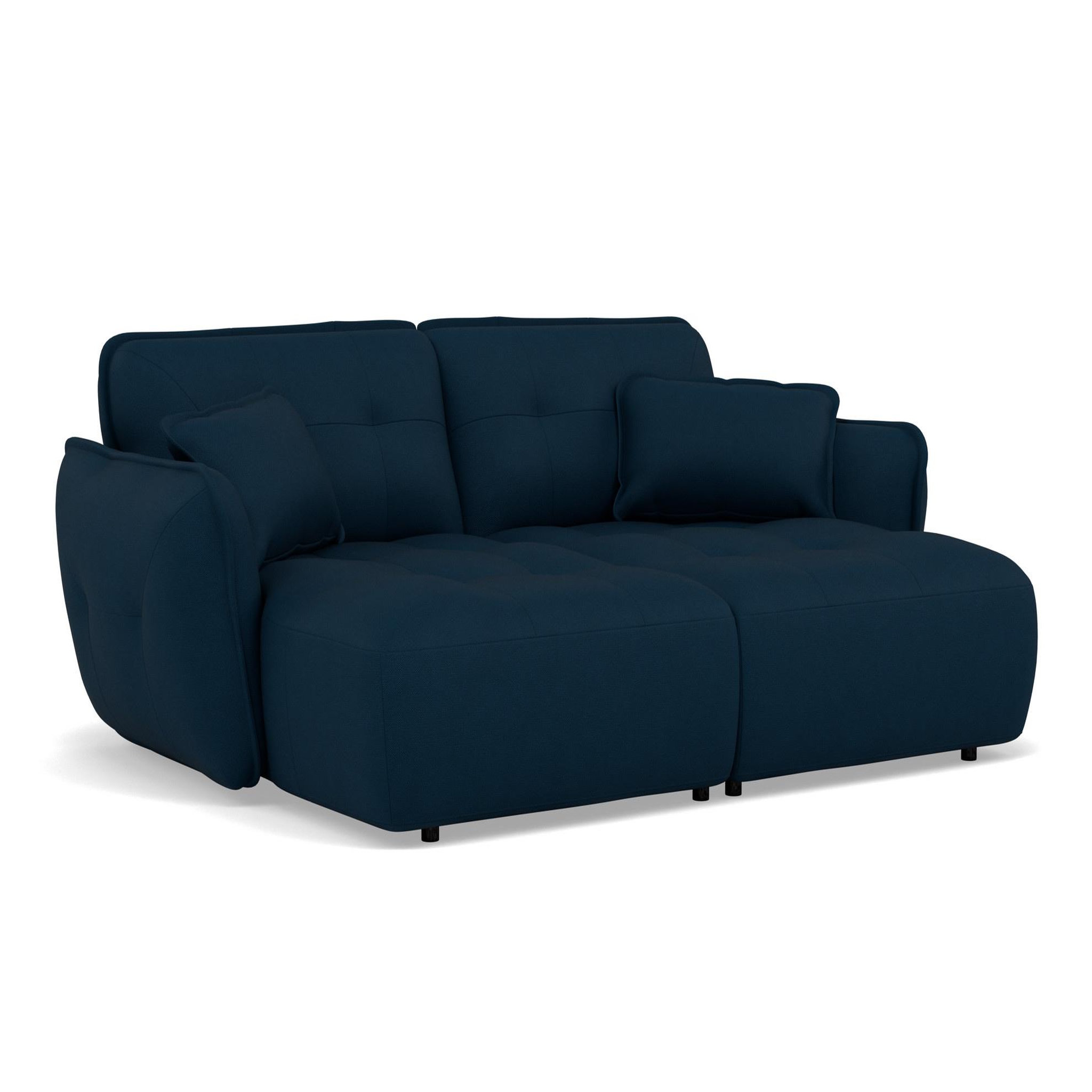 Voir la diapositive 3 : BEST MOBILIER Thais - canapé droit 4 places avec double méridienne assise profonde en tissu texturé