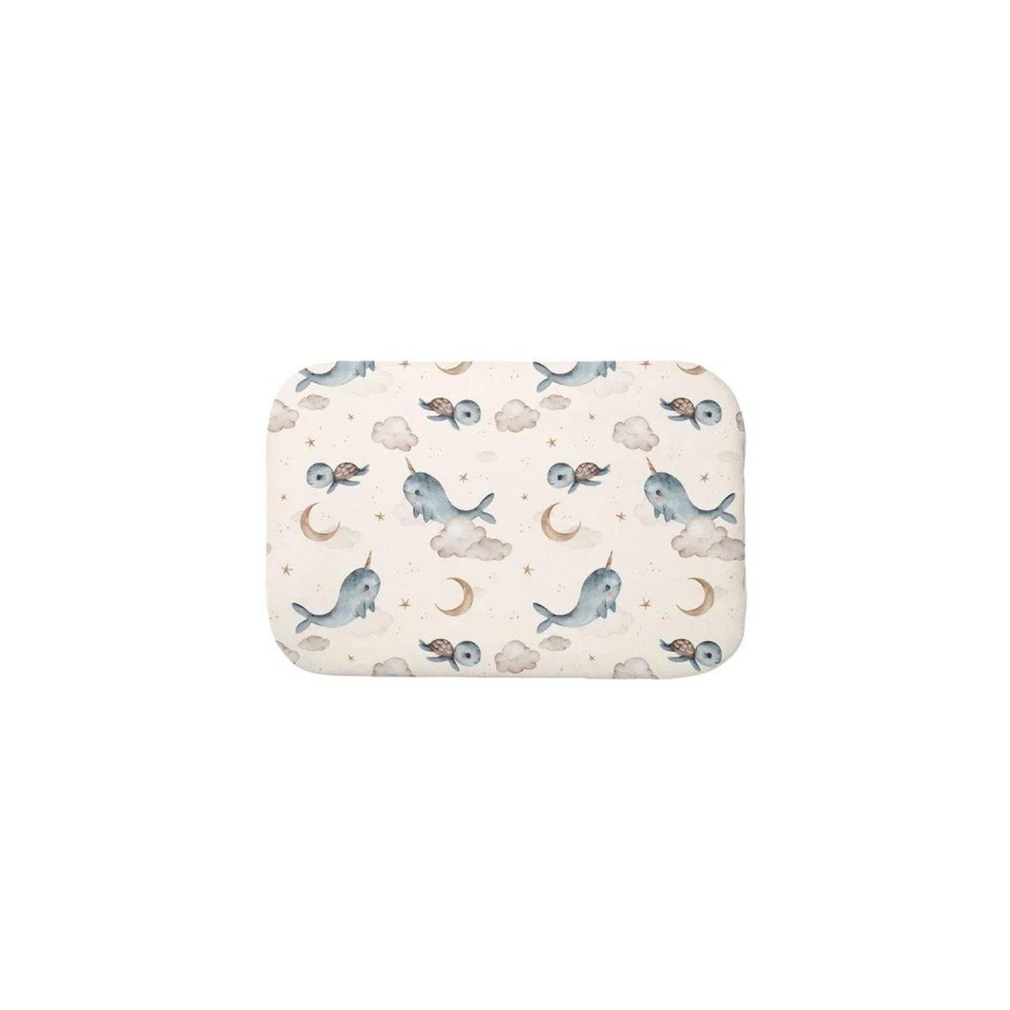 WALDIN Oreiller bébé 60 × 40 cm - motif baleine, beige