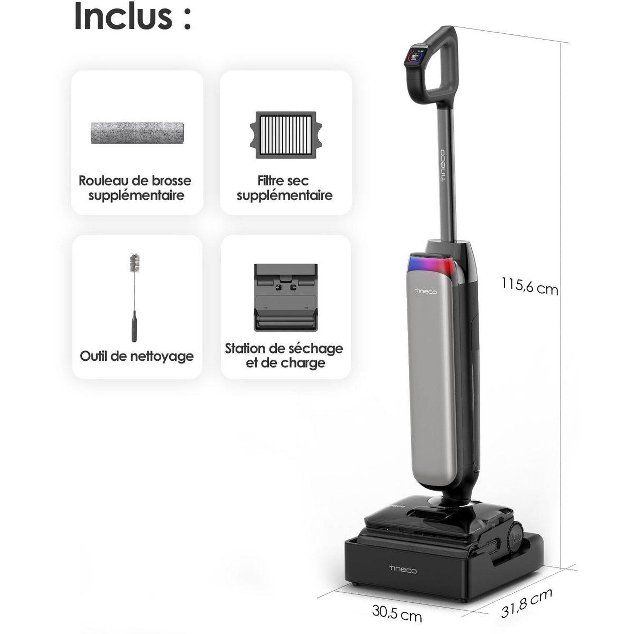 TINECO Aspirateur laveur floor one s9 artist steam pro avec fonction vapeur