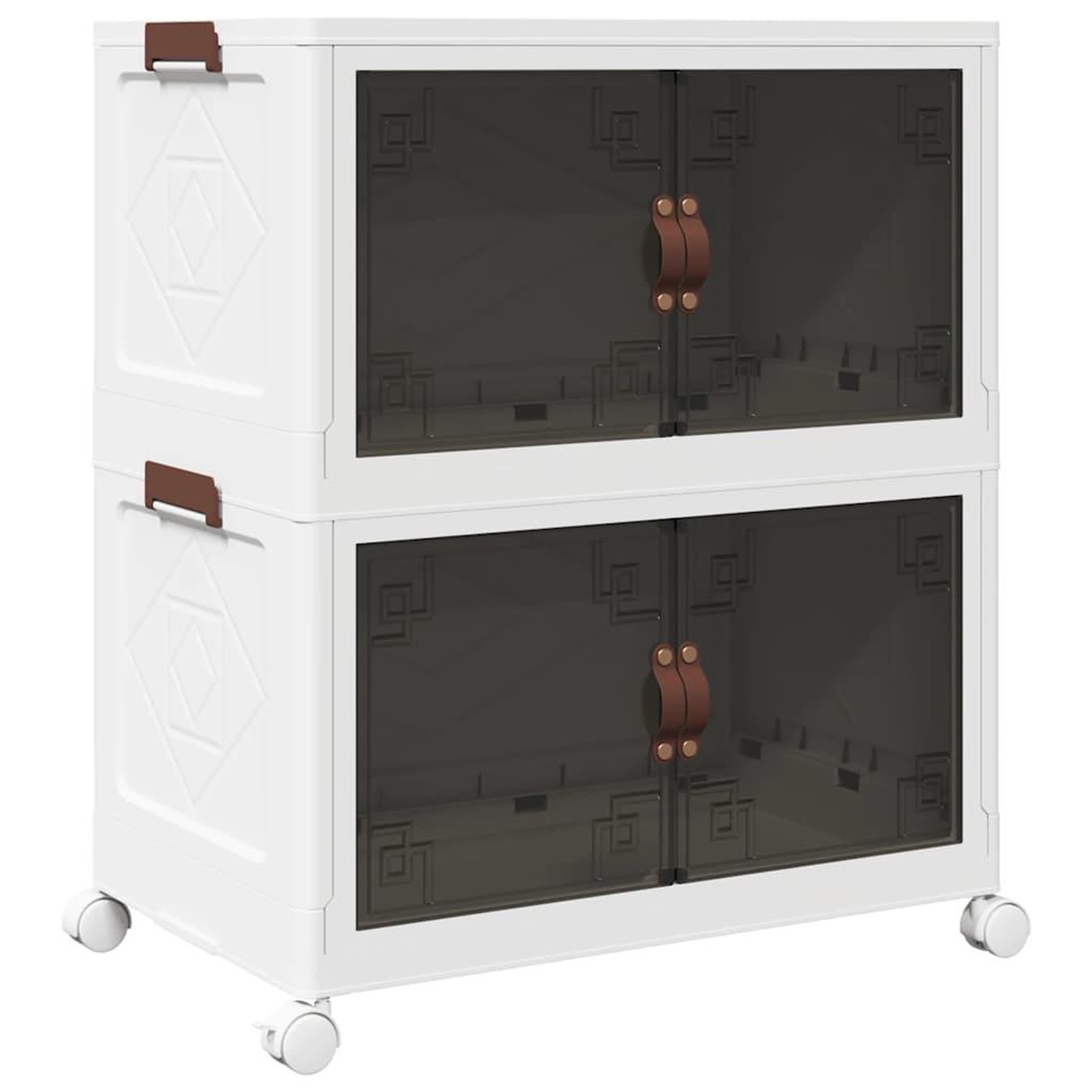 Voir la diapositive 2 : VIDAXL Boîte de rangement empilable avec roues a 2 niveaux 75 L