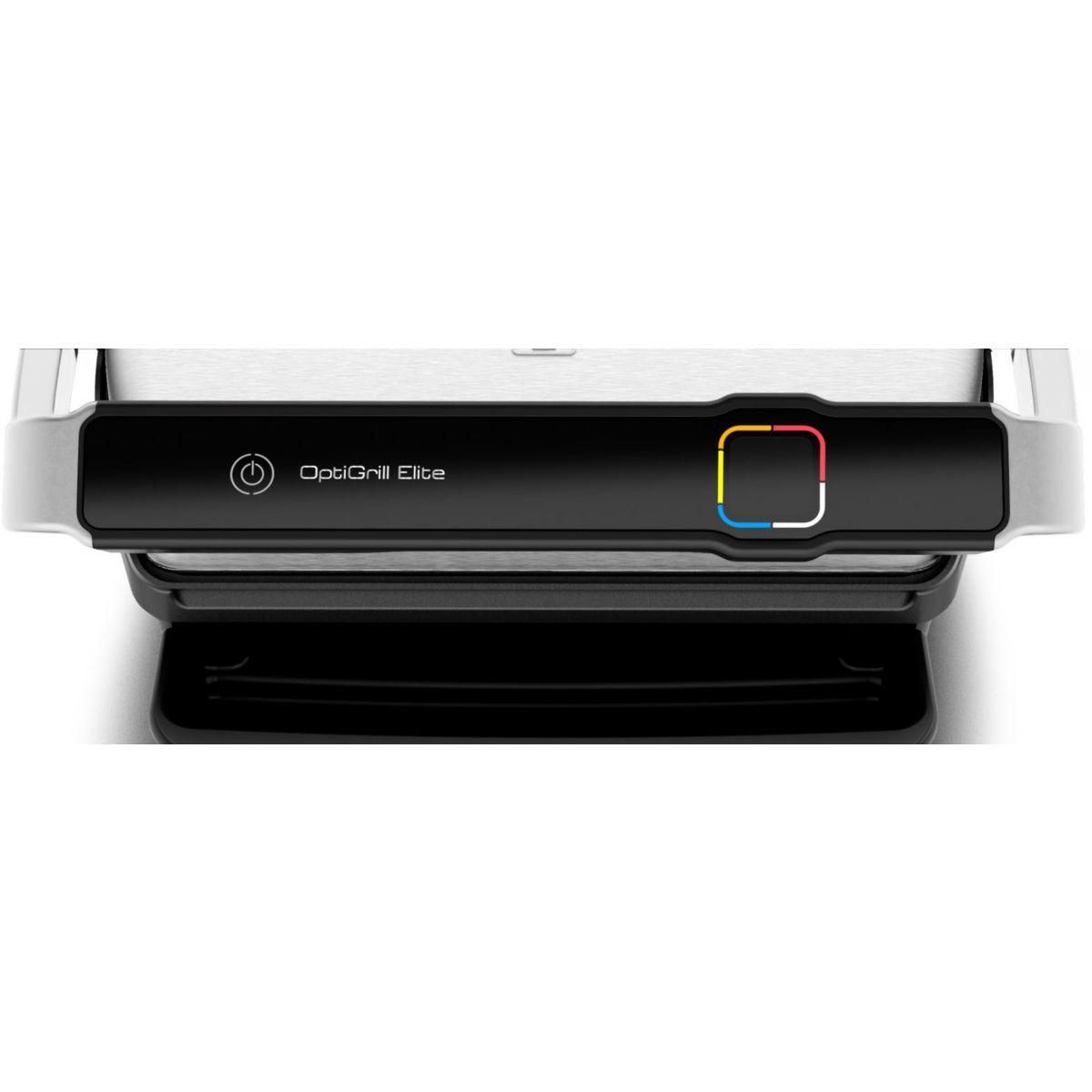 TEFAL Grille-viande OPTIGRILL ELITE GC750D12 inox plaques amovibles, 30x20 cm