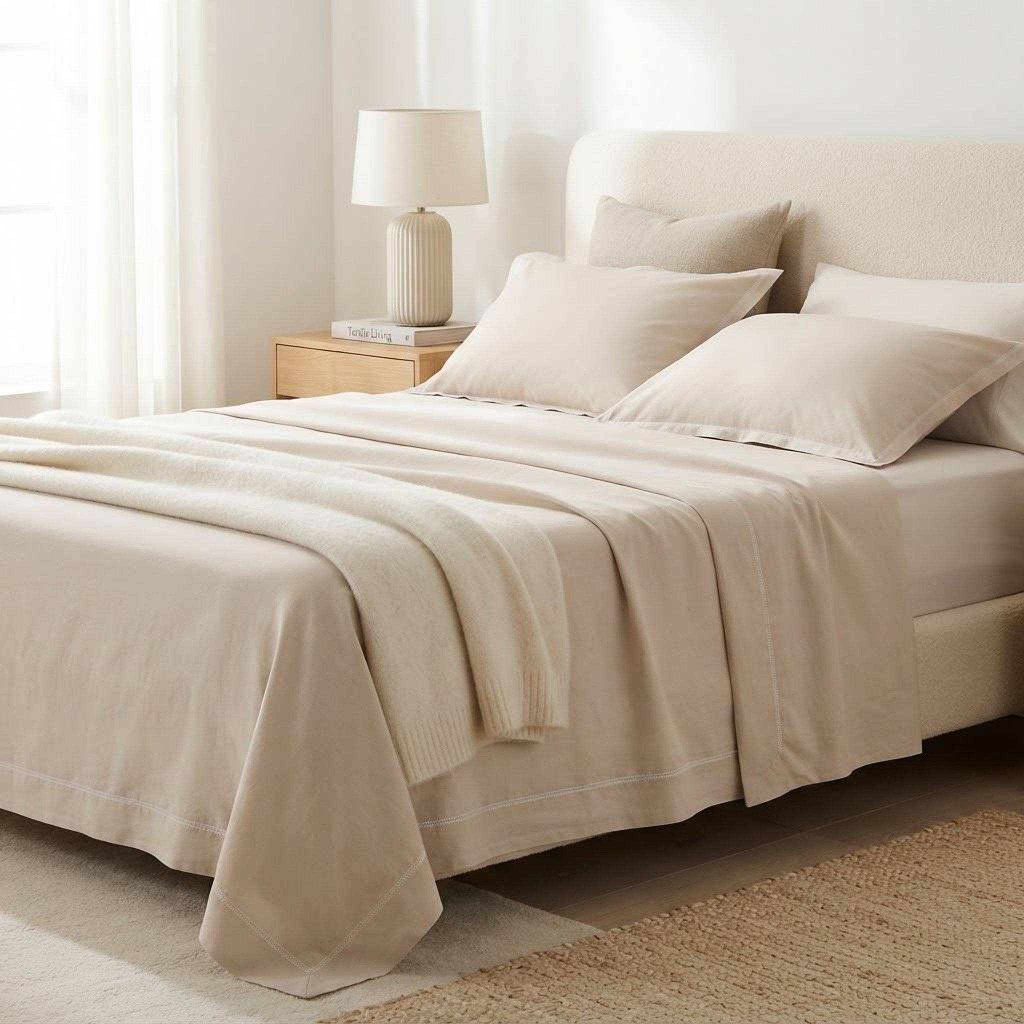 Voir la diapositive 2 : Eden Drap plat en percale de coton confort