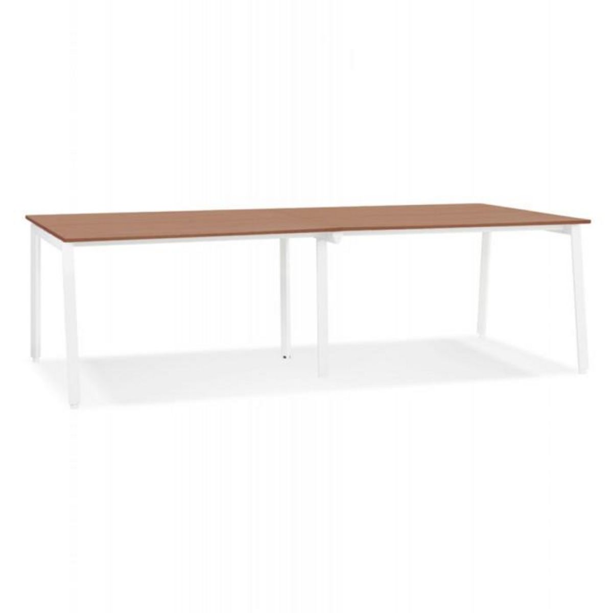 Paris Prix Double Bureau Design  Rosendo  280cm Blanc & Noyer