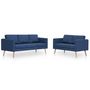 Voir la diapositive 2 : VIDAXL Ensemble de canape 2 pcs tissu bleu