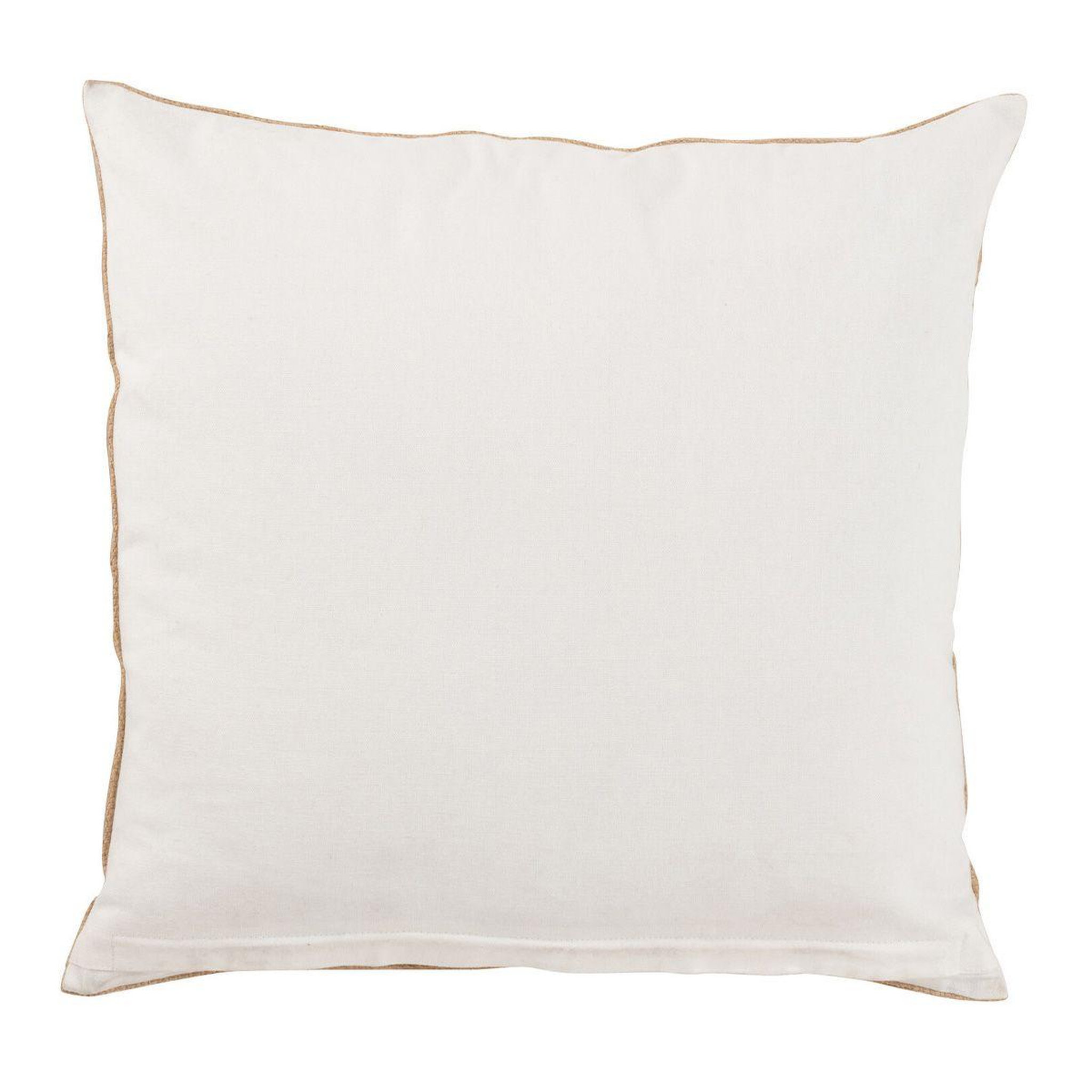 Voir la diapositive 2 : J-LINE Coussin Déco Jute  Eléphant  45x45cm Beige & Blanc