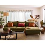 LISA DESIGN Ninon - canapé d'angle droit 4 places convertible avec coffre en tissu texturé. Coloris disponibles : Bleu, Rose, Noir, Marron, Beige, Orange, Gris, Vert