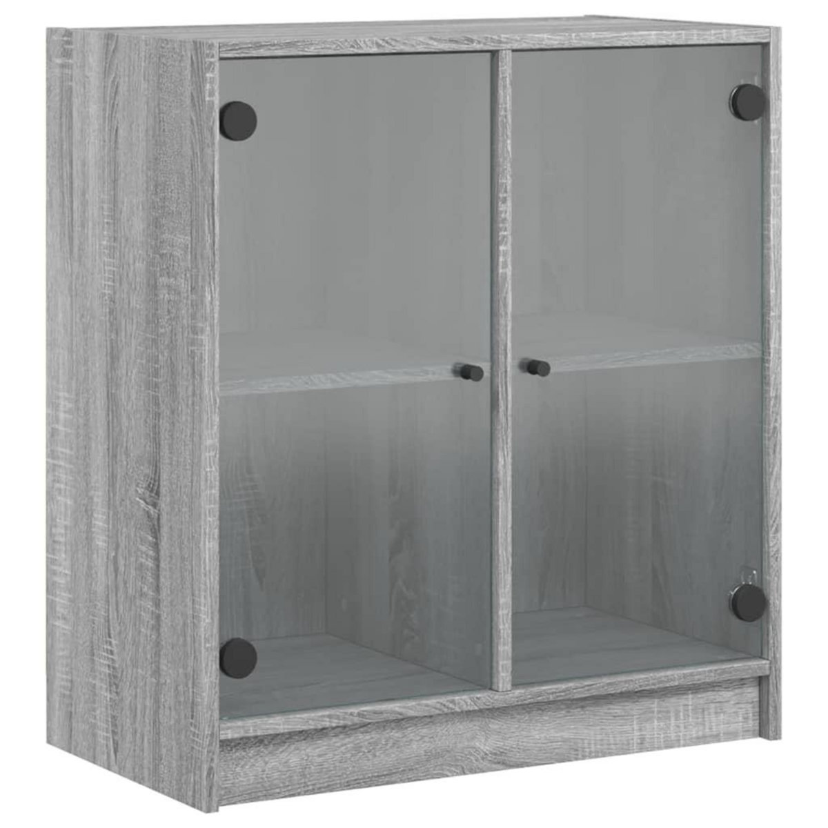 VIDAXL Armoire laterale avec portes en verre sonoma gris 68x37x75,5 cm