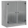 Voir la diapositive 2 : VIDAXL Armoire laterale avec portes en verre sonoma gris 68x37x75,5 cm