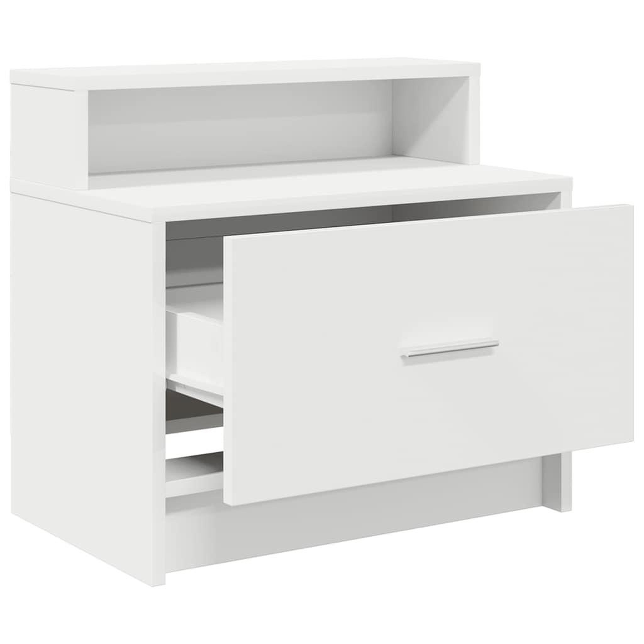 Voir la diapositive 5 : VIDAXL Table de chevet avec tiroir blanc 51x31x47 cm