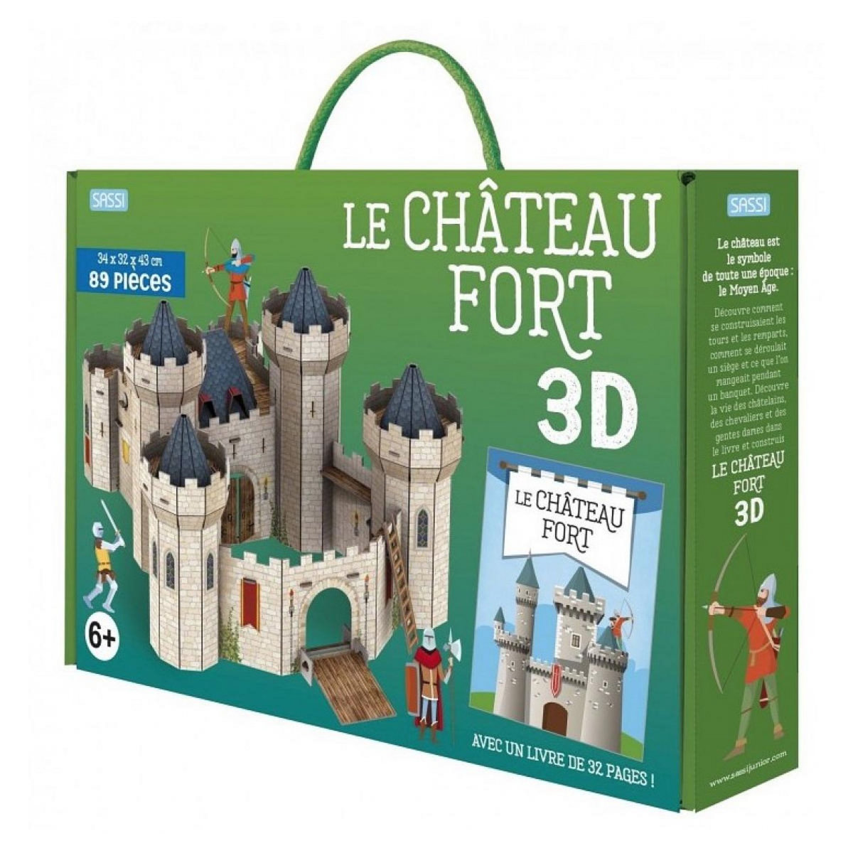 SASSI JUNIOR Maquette chateau fort 3D avec livre