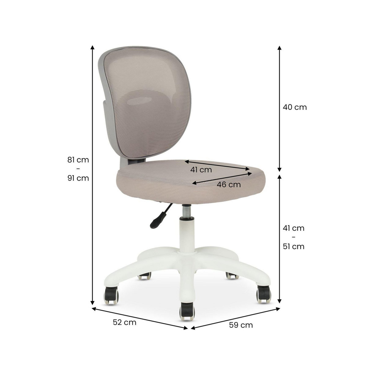 IDIMEX Chaise de bureau enfant MAYLA réglable en tissu mesh