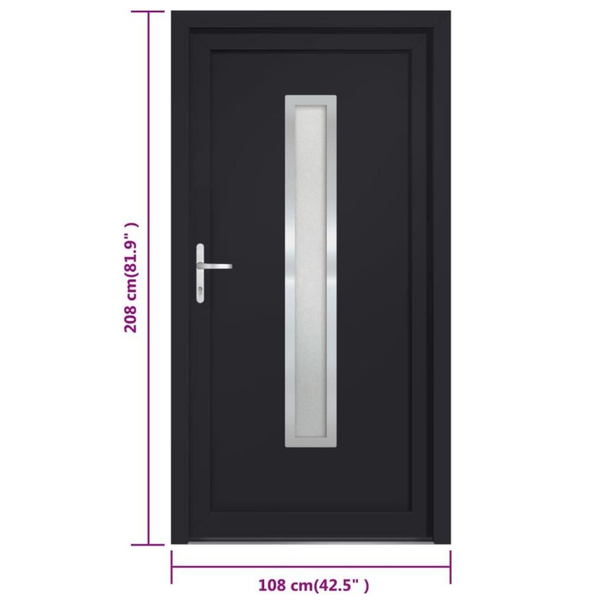 VIDAXL Porte d'entree anthracite 108x208 cm PVC