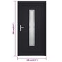 Voir la diapositive 6 : VIDAXL Porte d'entree anthracite 108x208 cm PVC