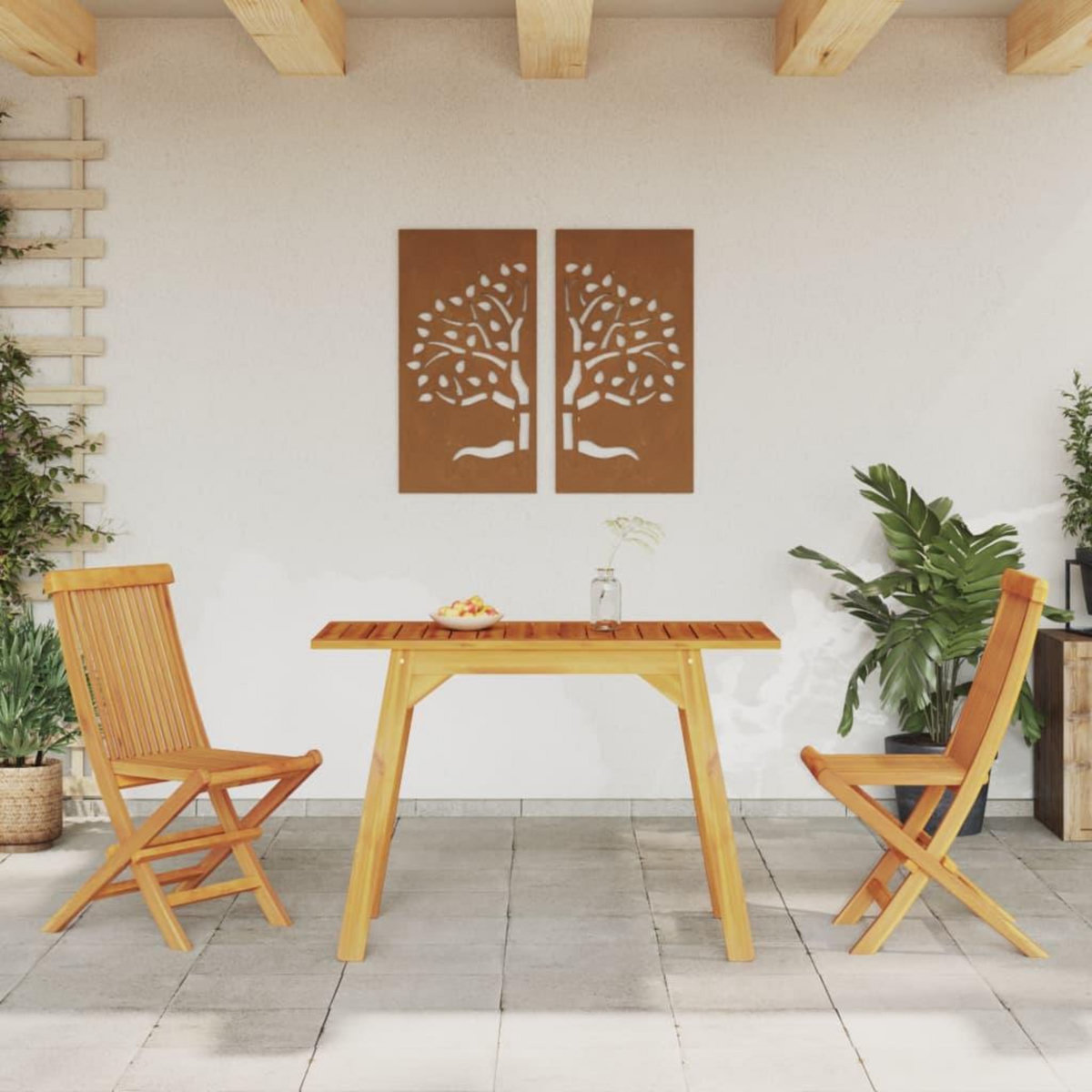 VIDAXL Table a manger de jardin 110x56x75 cm bois massif d'acacia