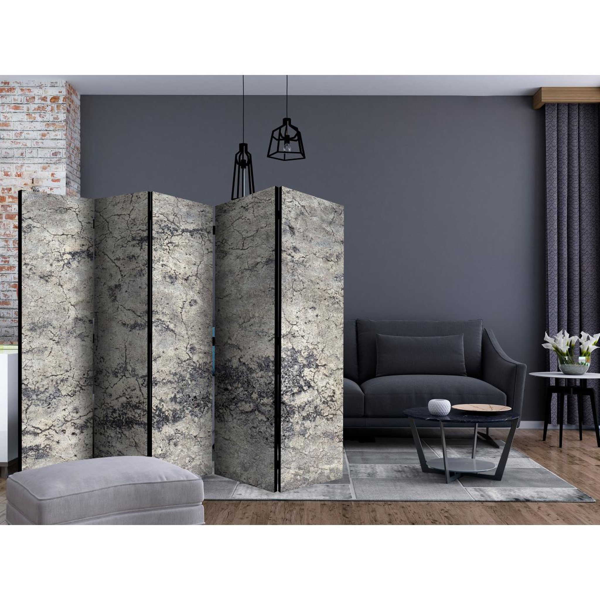 Voir la diapositive 2 : Paris Prix Paravent 5 volets  grey lady  172x225cm