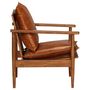 Voir la diapositive 3 : VIDAXL Fauteuil Marron Cuir veritable avec bois d'acacia