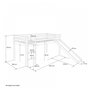Voir la diapositive 2 : HomeStyle4U Lit enfant lit mezzanine superposés 90x200 cm blanc
