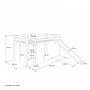 Voir la diapositive 2 : HomeStyle4U Lit enfant lit mezzanine superposés 90x200 cm blanc