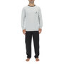 Voir la diapositive 1 : PIERRE CARDIN Ensemble Pyjama long homme en coton uni Logo poitrine