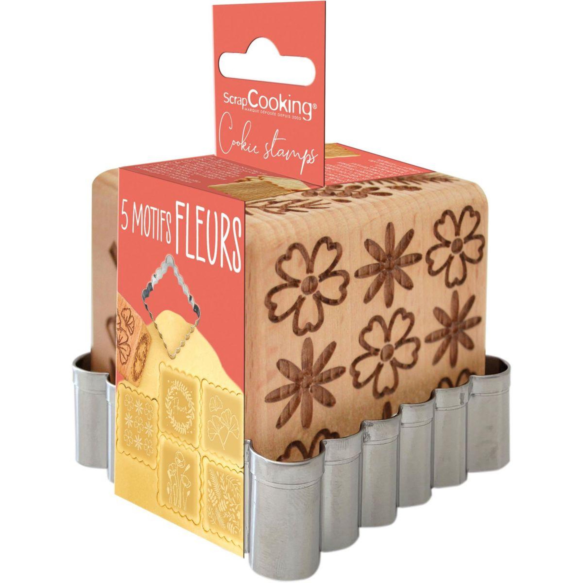 SCRAPCOOKING Set d'ustensiles de cuisine à biscuit forme fleur + découpoir