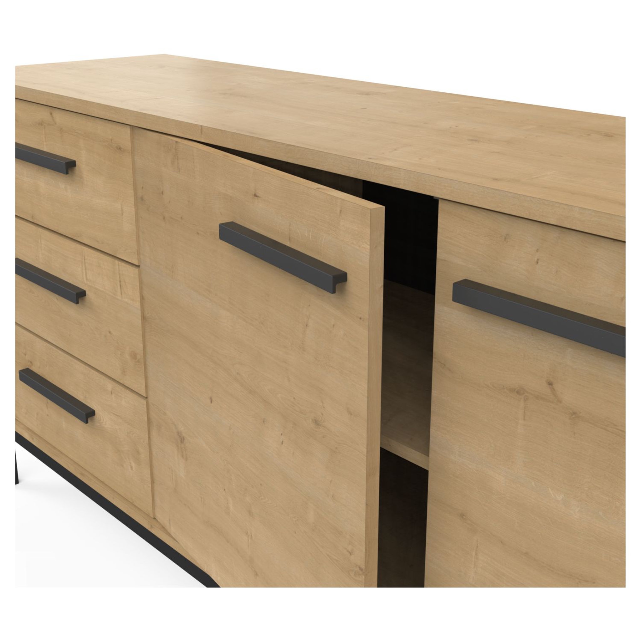 Voir la diapositive 8 : Enfilade 2 portes 3 tiroirs L152cm DAFT