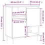 Voir la diapositive 6 : VIDAXL Buffet Blanc 60x35x70 cm Bois d'ingenierie