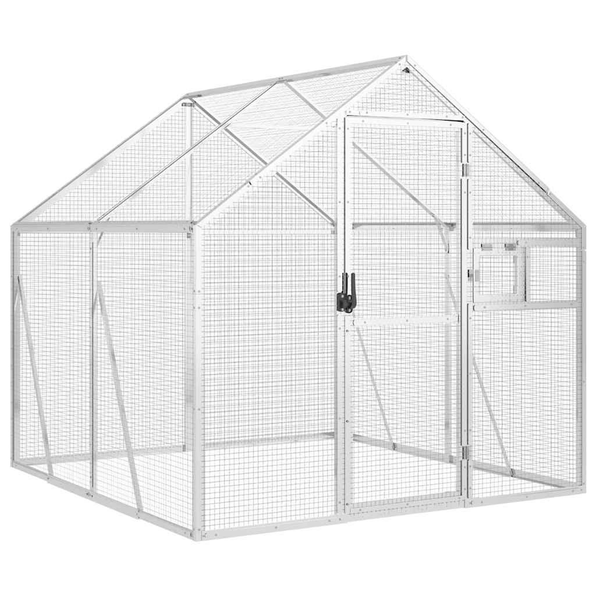 Voir la diapositive 2 : VIDAXL Voliere argente 1,79x2x1,85 m aluminium
