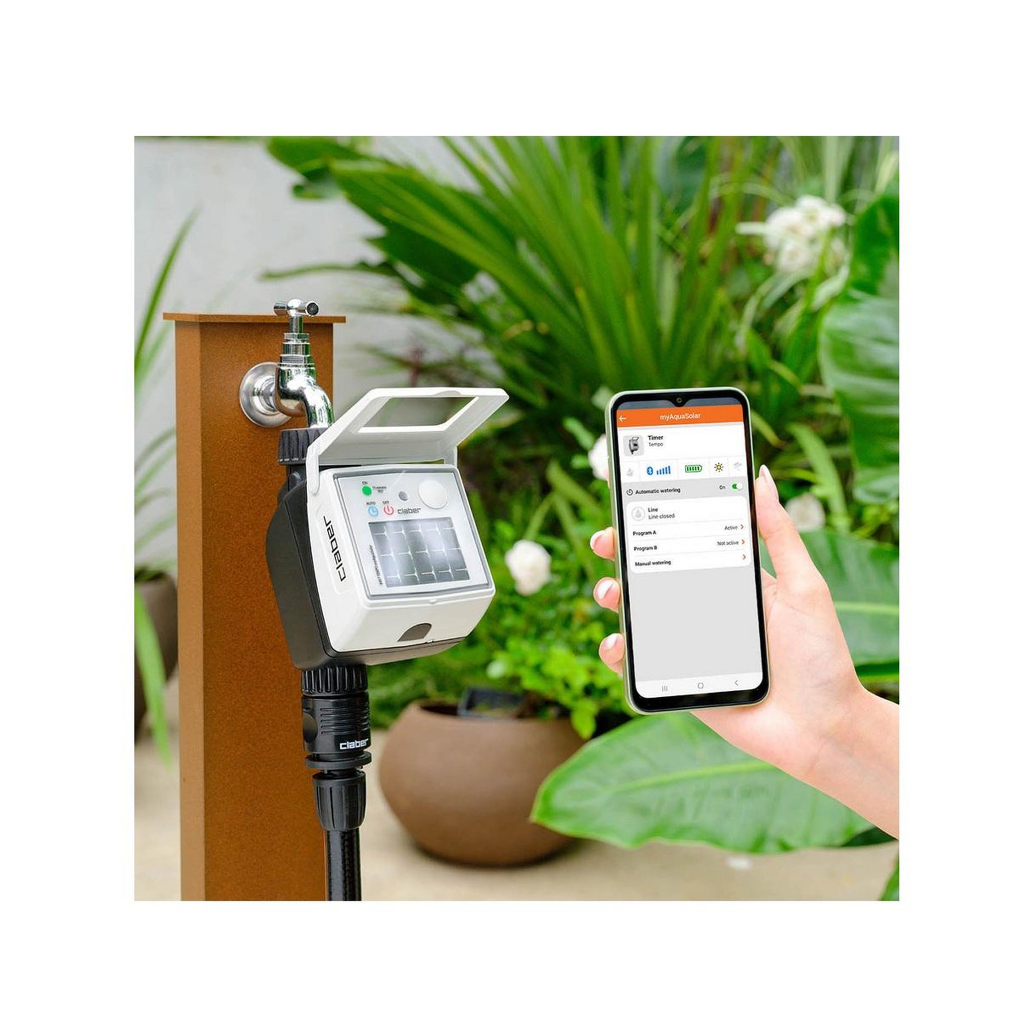 Voir la diapositive 2 : Claber Programmateur arrosage solaire - 8497
