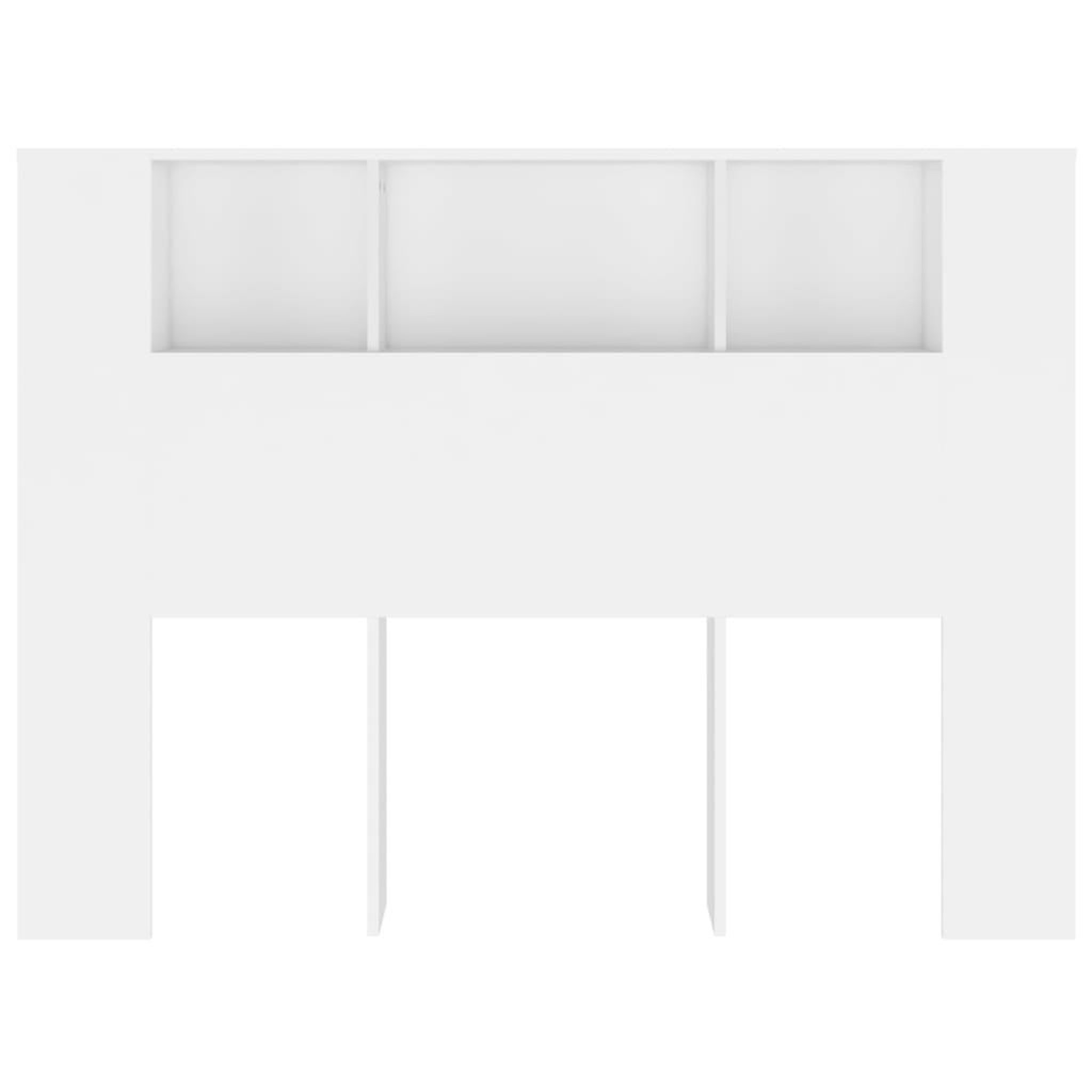 Voir la diapositive 3 : VIDAXL Armoire de tete de lit Blanc 140x18,5x104,5 cm