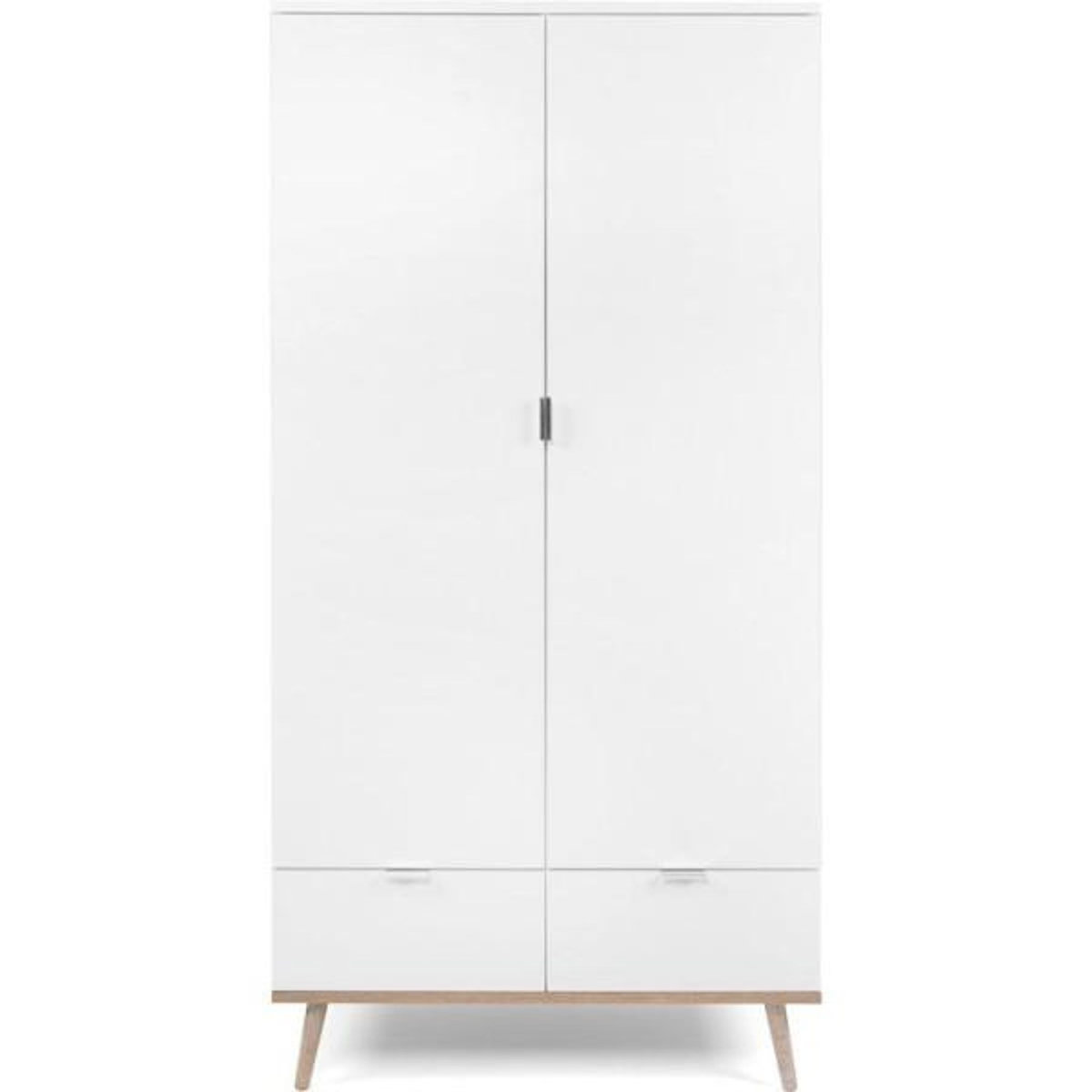 MARKET24 Armoire de chambre - GÖTEBORG 61 - Chene sonoma / Blanc - 2 portes battantes - 90 x 55 x 180 cm
