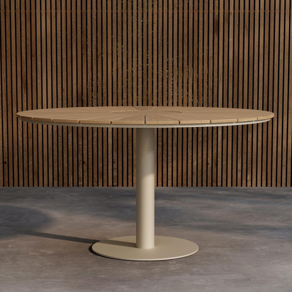 Paris Prix Table de Jardin Ronde en Teck  Croft  120cm Beige