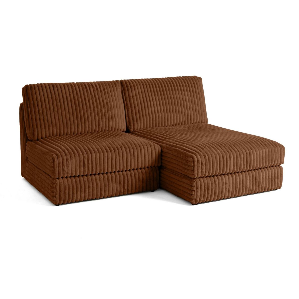 LISA DESIGN Jasper - canapé d'angle modulable 3 places - en fausse fourrure côtelée