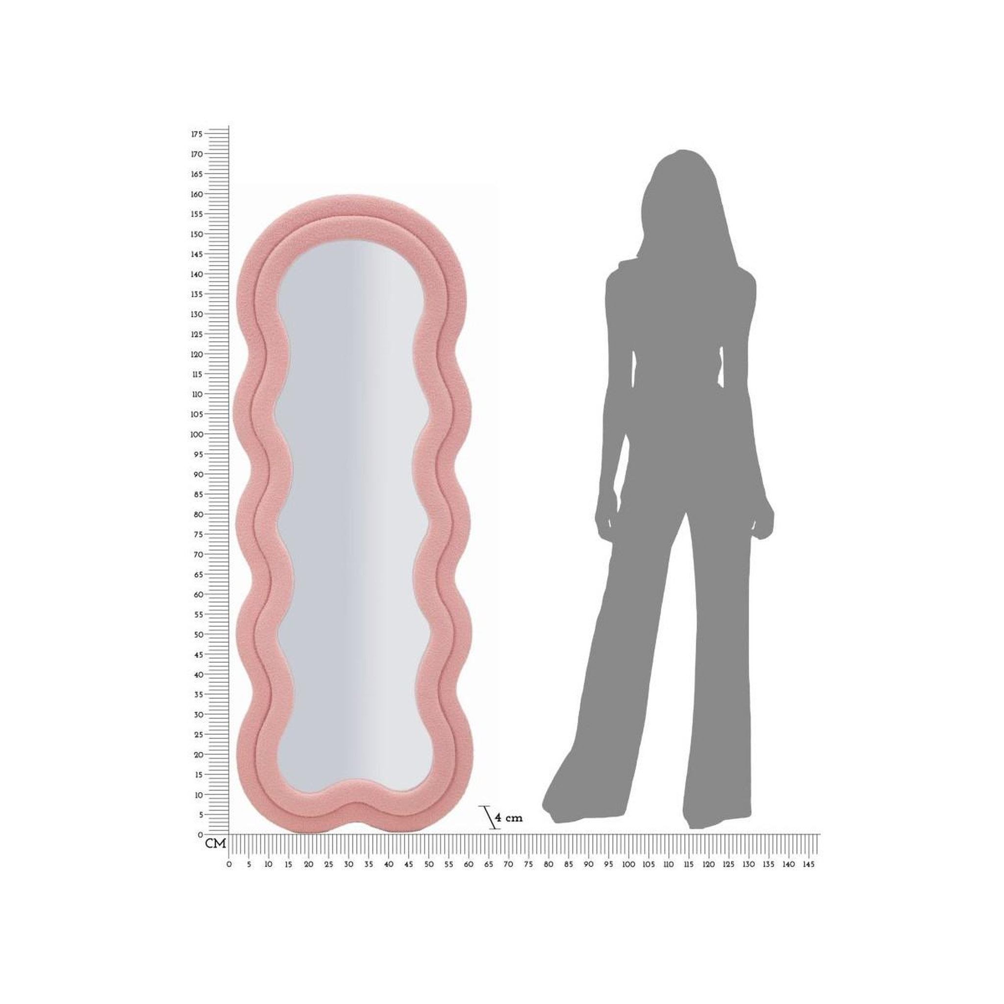 Voir la diapositive 6 : Paris Prix Miroir mural en tissu bouclé  teddy  160cm rose