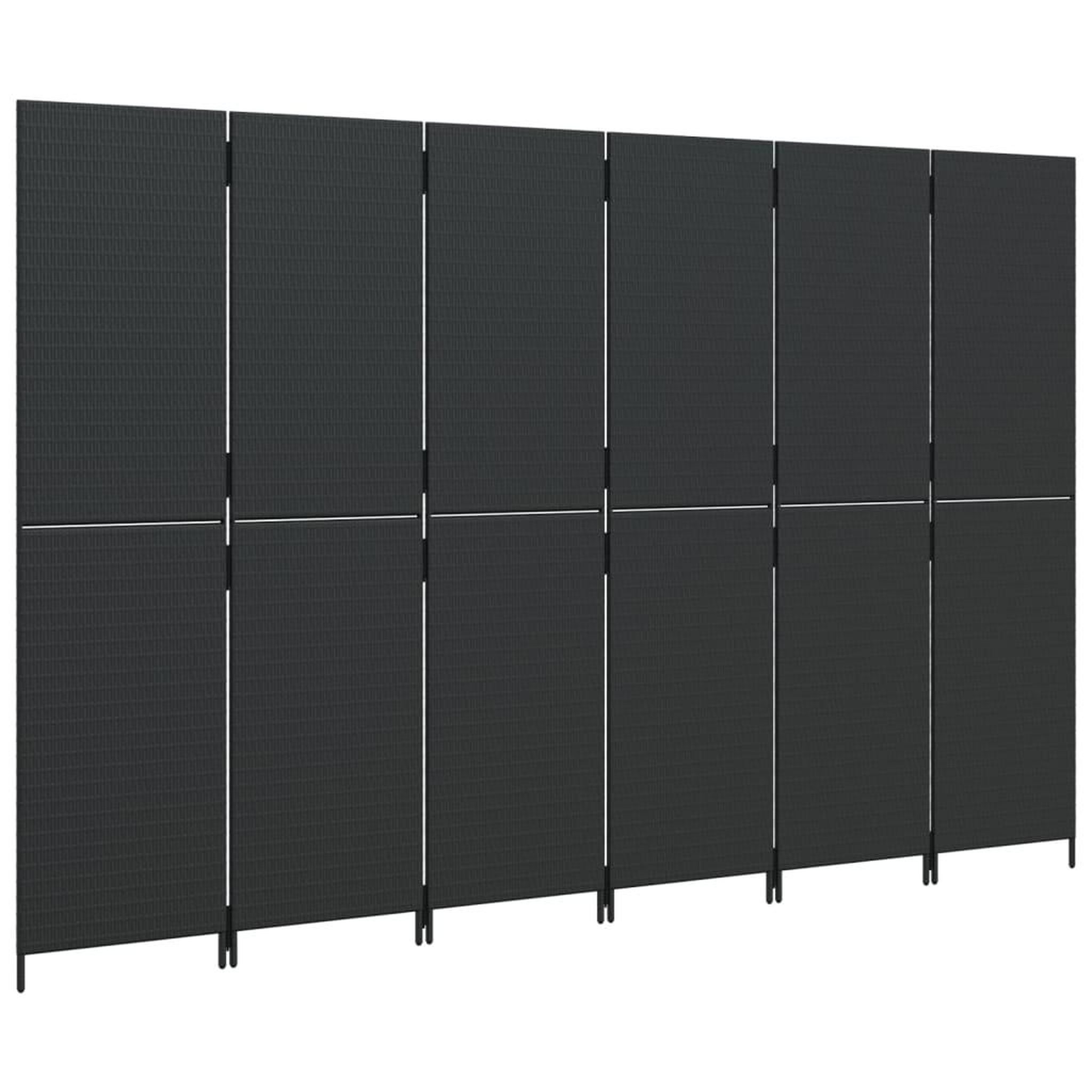 Voir la diapositive 4 : VIDAXL Cloison de separation 6 panneaux noir resine tressee