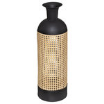ATMOSPHERA Vase en cannage Arbela - Hauteur 60,50 cm - Noir