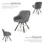 Voir la diapositive 3 : tectake Chaise pivotante avec accoudoirs rembourrée aspect velours gris Lot de 2