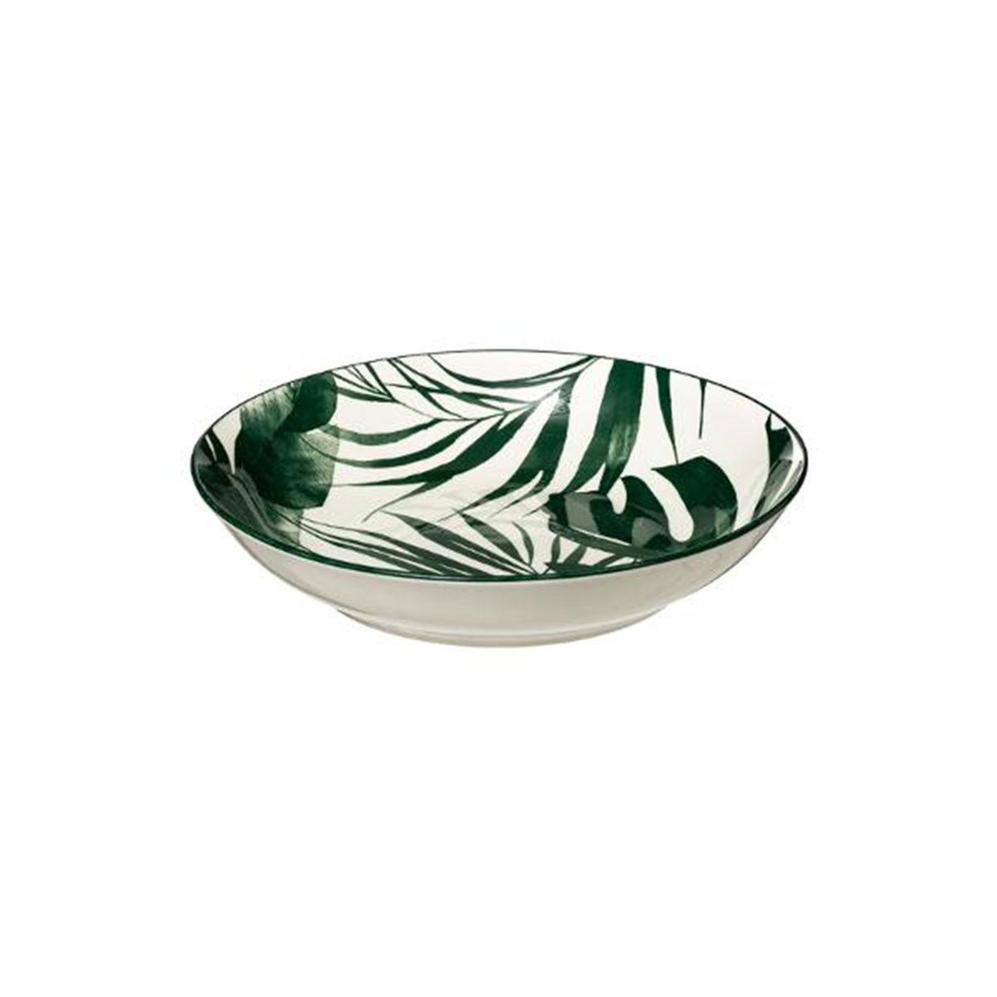 Voir la diapositive 2 : SECRET DE GOURMET Lot de 6 assiettes creuses  palme  20cm vert