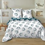 Home collection Parure housse de couette 3 pcs 240x220 cm 100% coton 51 fils cocki