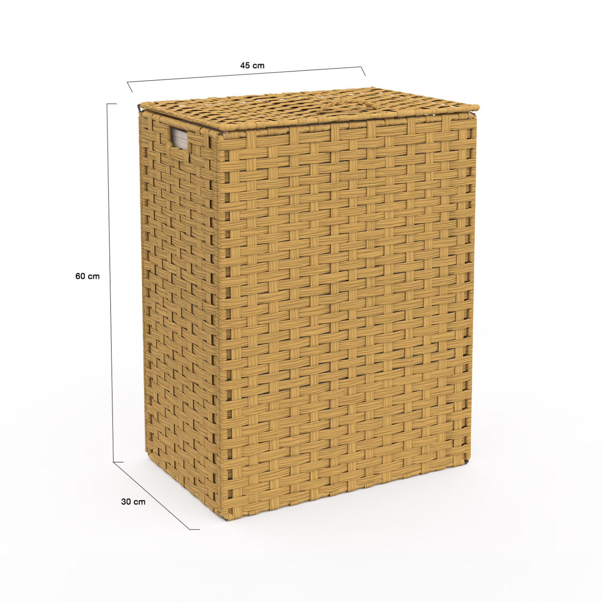 Voir la diapositive 5 : ID MARKET Panier à linge 2 bacs effet rotin ALVIN tissu écru