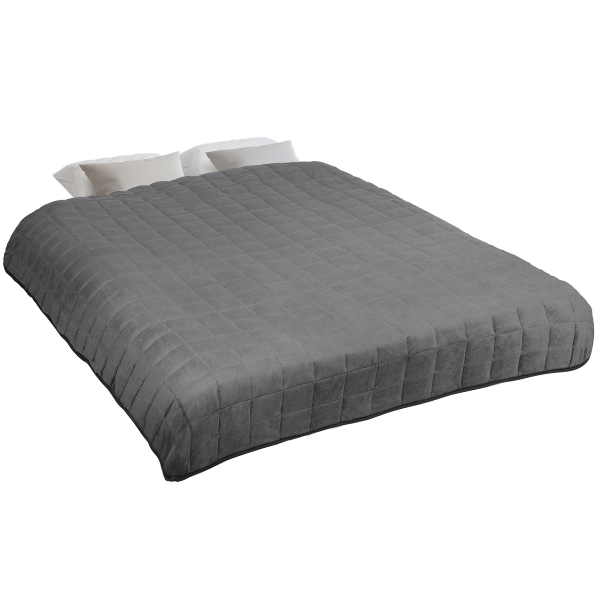 Voir la diapositive 3 : ID MARKET Couverture lestée 150x200 cm celeste bicolore gris clair et gris 7 kg