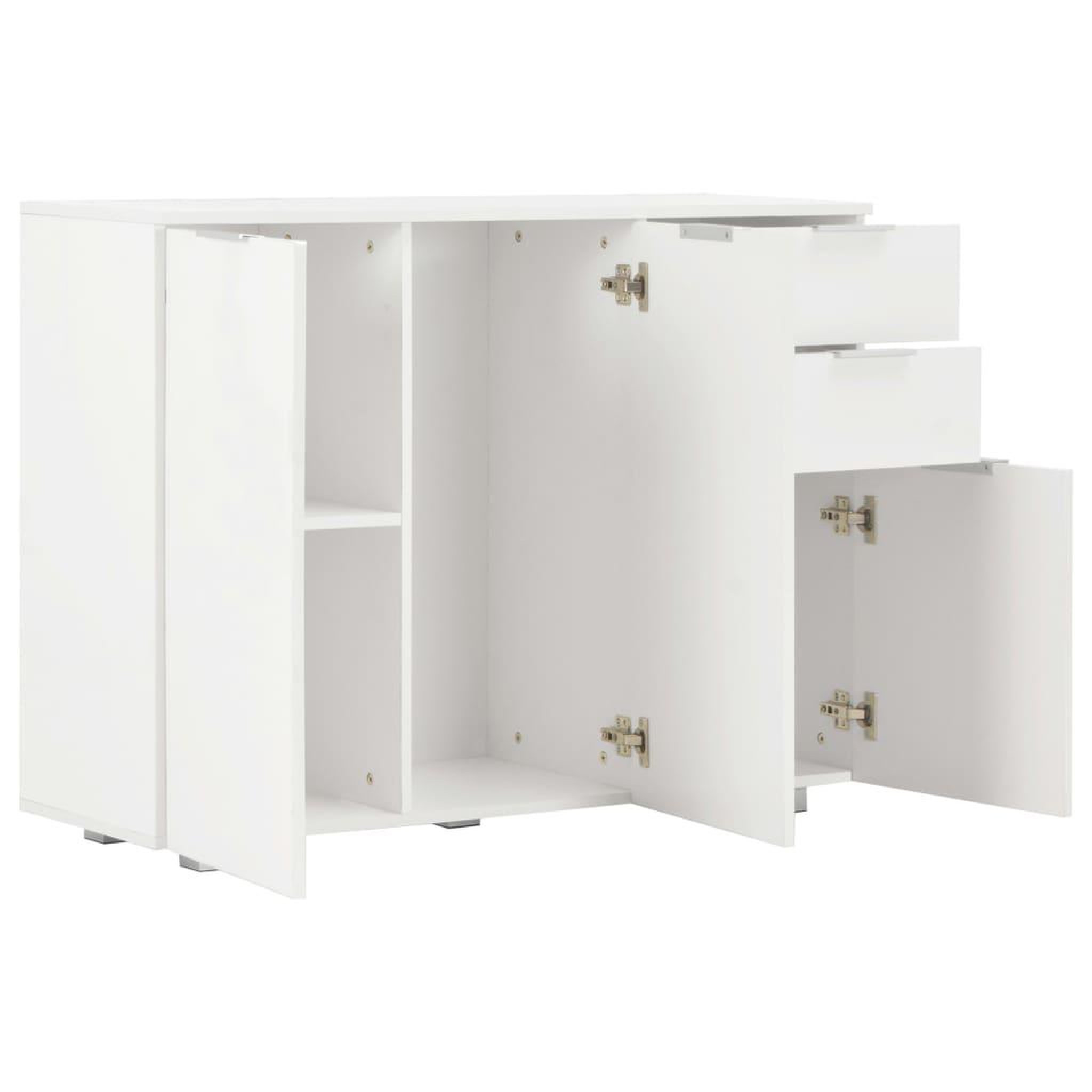 Voir la diapositive 4 : VIDAXL Buffet Blanc brillant 107x35x80,5 cm
