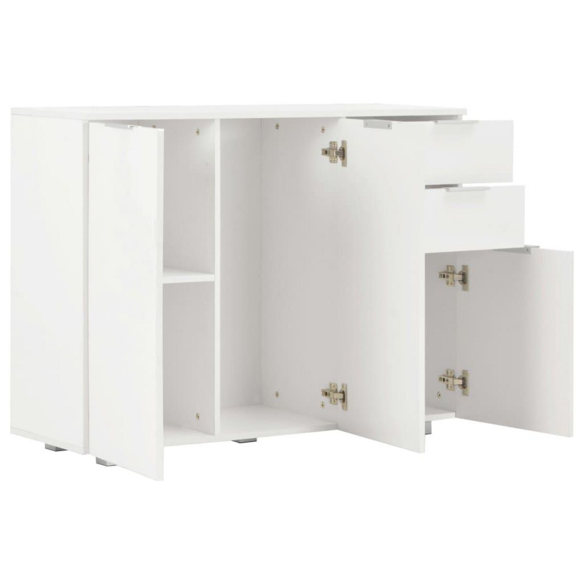 VIDAXL Buffet Blanc brillant 107x35x80,5 cm