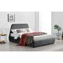 Voir la diapositive 4 : CONCEPT USINE Lit coffre - 140x190 cm - Velours gris NORKA