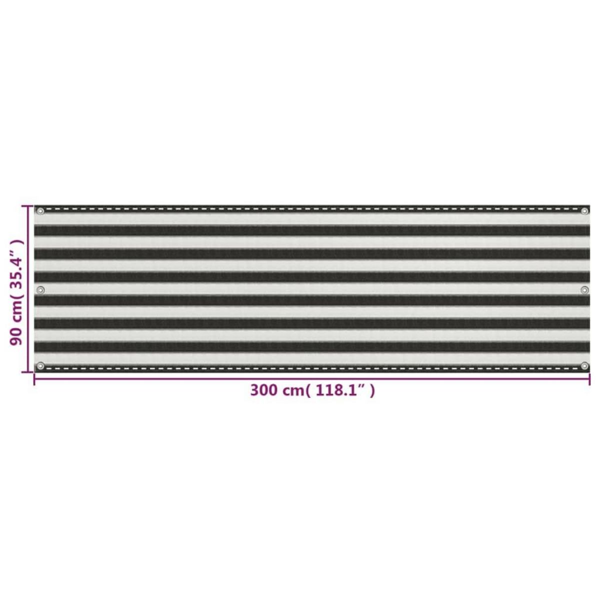 VIDAXL Ecran de balcon PEHD 90x300 cm Anthracite et blanc