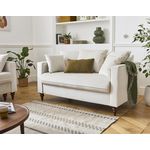 BEST MOBILIER Flamingo - canapé droit 2 places en velours. Coloris disponibles : Vert, Noir, Beige, Orange, Gris, Bleu