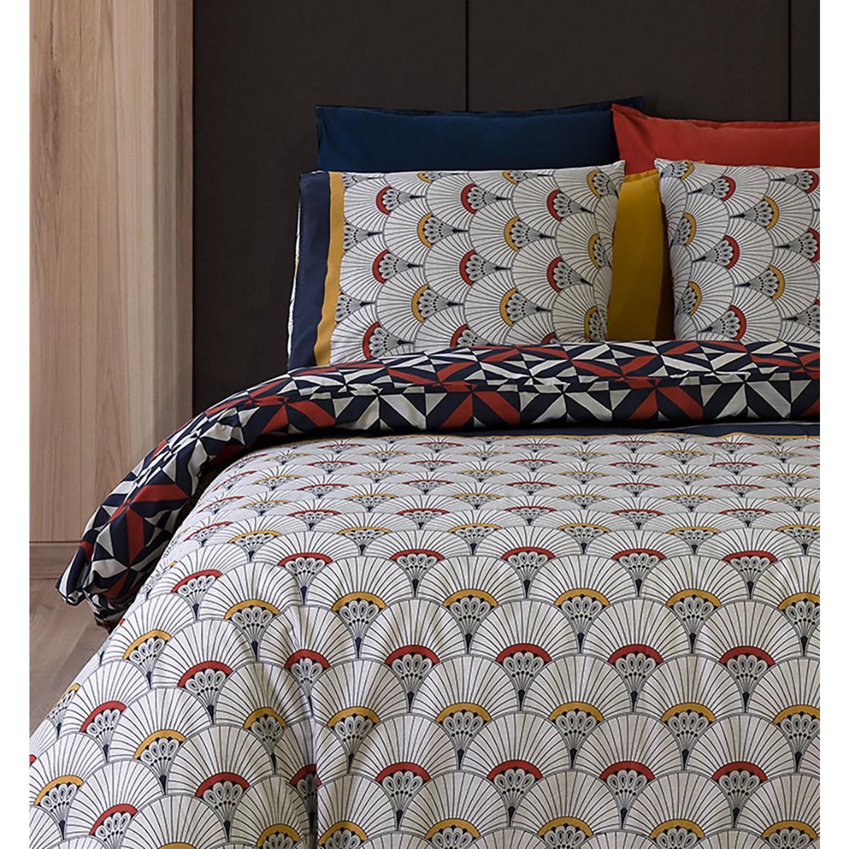 ATELIER DU COTON Parure housse de couette 100% coton 57fils panka